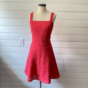 Josephine Chaus - Coral Eyelet Dress - Size 10